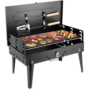 Barbecue au Charbon Mini Portable avec Support, Pliable Inox BBQ Grille pour Pique-niques, Jardins