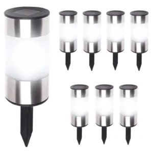 Lot de 8 bornes solaires desing inox