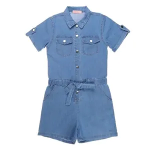 Combishort enfant jeans blue