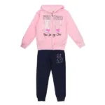 Ensemble-Enfant-3P-sweat-capuche-friend-cat-rose