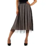 Jupe-Femme-longue-plissee-bronze