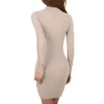 Robe-Femme-col-roule-hauteur-genou-moulante-rose-poudre-prix