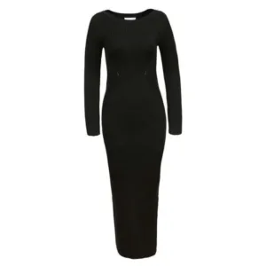 Robe Femme longue cintré col rond black – L/XL