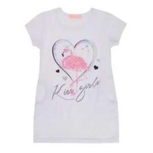 Robe enfant kiss girls blanc – 164