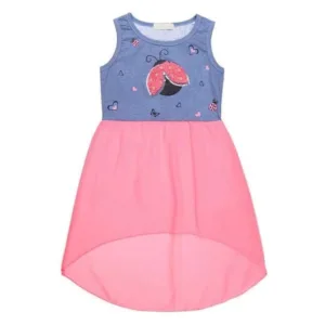 Robe enfant voile léger coccinelle pink