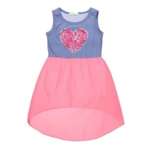Robe enfant voile léger cœur pink