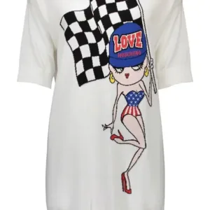 Robe Love Moschino courte blanc Coton, taille 40 - 42 - 44