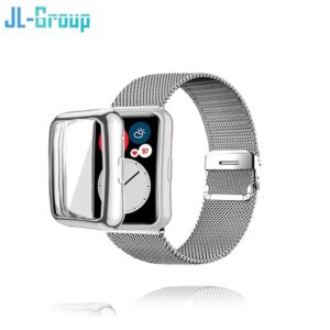Bracelet de montre intelligent avec étui en métal, protecteur d'écran de film Huawei, accessoires de bracelet de montre, bracelet Fit 2