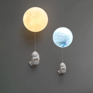 Applique Murale LED Minimaliste en Forme de Lune, en Cuivre, pour Chambre d'Enfant, à Côté du Fond de la Maison, Jouet AstronsomBoy, Lustres Créatifs, Nouvelle Collection