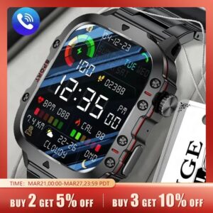 LIGE-Montre intelligente étanche pour homme, appel Bluetooth, assistant vocal, montre de sport, fitness, écran 1.96 ", 420 mAh, nouveau