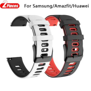 Bracelet de rechange en silicone pour montre Huawei GT3, bracelet de sport, accessoires de ceinture, GT2 Pro, 20mm, 22mm, 42mm, 46mm, 2 pièces