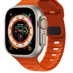 Bracelet en Silicone Souple pour Apple Watch, Ultra 49mm 44mm 45mm 42mm 41mm 42mm 38mm, Bracelet dehors iWatch Serise 8 7 6 5