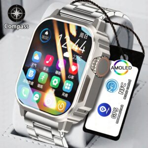 Montre intelligente militaire extérieure pour hommes et femmes, écran AMOLED, boussole, Siri Voice, NDavid, GPS, piste de sport, appel Bluetooth, montre intelligente, nouveau, 2023