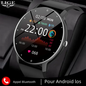 LIGE-Montre connectée de sport pour homme et femme, bracelet entièrement tactile, tracker d'activité, appel Bluetooth, horloge, 2024 ", 1.28