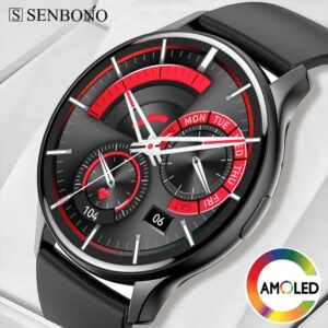 GENBONO-Montre connectée HK89 AMOLED pour hommes et femmes, répondre à un appel, toujours sur l'affichage, étanche IP68, sport, 1.43