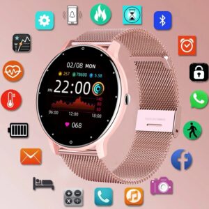 LIGE-Montre de sport connectée pour les femmes, écran tactile, étanche conforme à la norme IP67, Bluetooth, pour les téléphones Android et iOS, 2023