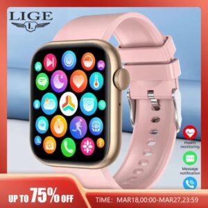 LIGE-Montre intelligente étanche pour femme, écran tactile complet, appel Bluetooth, montres de sport, suivi de la condition physique, montre intelligente pour femme