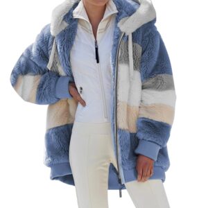 Veste Respzed à Capuche en Cachemire pour Femme, Manteau Chaud avec Poche en Peluche, Streetwear avec Fermeture Éclair, Automne et Hiver 2023