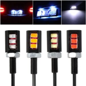 Boulon à vis universel pour plaque d'immatriculation de moto, planificateur de voiture, lampe d'ampoule, accessoires de vélo de route, 12V, 3LED, 2 pièces