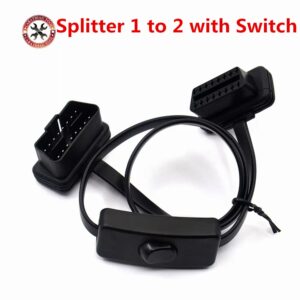 Connecteur de Diagnostic existent ELM327, Extension de Mathiateur OBD 2 1 à 2 avec Commutateur, Câble en Y Mâle à Deux Ports vers Femelle, Livraison Gratuite