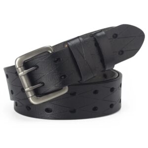 Ceinture de cowboy en cuir pour homme, ceinture en jean, double illac, classique, trou de remorquage, nucléoHole