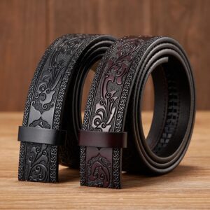 Ceinture en cuir de vachette véritable pour homme, sangle Wasitbad pour homme d'affaires, largeur 3.5cm, sans structure, impression automatique, qualité