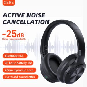 OCO QSoutheast-Écouteur Bluetooth sans fil E80, suppression du bruit ANC, audio haute résolution, casque sur l'oreille, 70H, 40mm, pilote graphite G, 5.3