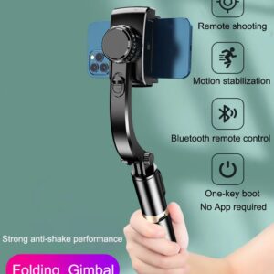 Trépied Selfie Stick pour Smartphone Xiaomi iPhone, Déterminer le Cardan, Bluetooth, Déterminer le Stabilisateur, Pliable