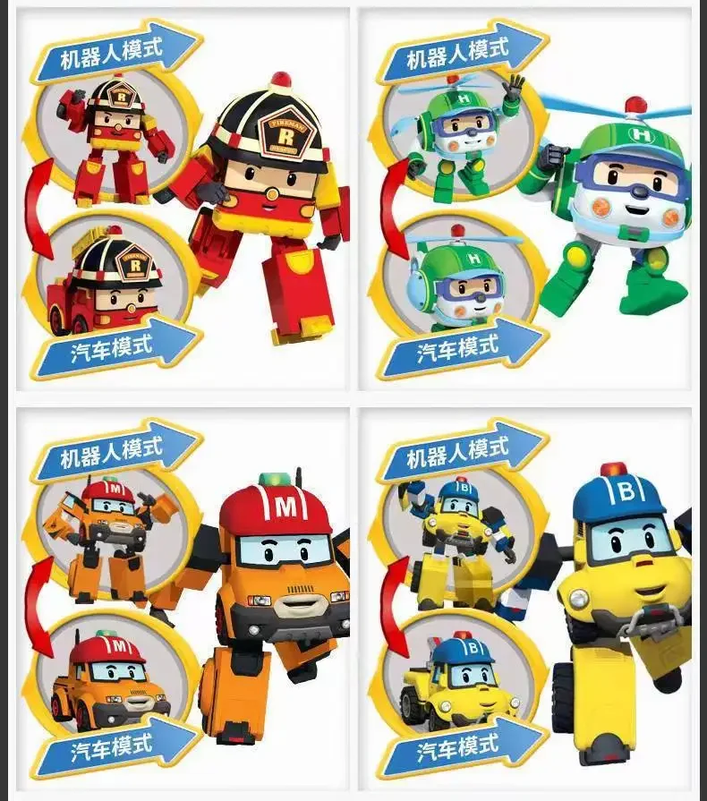 Nouveau Silverlit Robocar corée Robot enfants jouets Transformation Anime figurine Poli jouets pour enfants Playmobil Juguetes