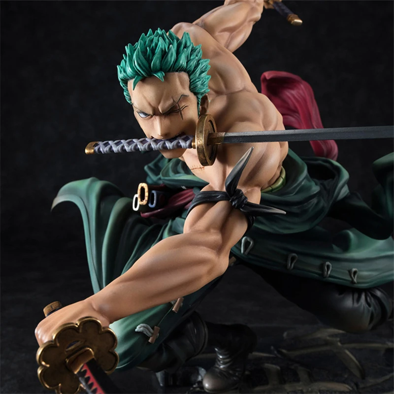 Une pièce 10CM Figure jouets Anime GK Roronoa Zoro trois lames sa-maximum PVC Action Collection Figurine modèle poupées cadeaux enfants