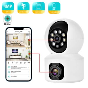 Caméra de surveillance intérieure avec suivi automatique et détection humaine AI, vidéosurveillance CCTV, écran de sécurité domestique, moniteur bébé, Wi-Fi, objectif touristique, 4MP