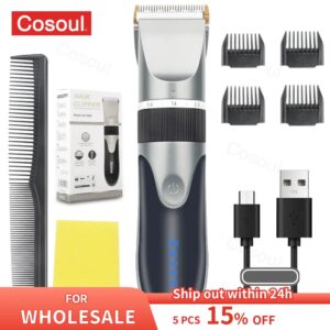 Tondeuse à cheveux électrique sans fil pour hommes, tondeuse de barbier professionnelle, machine aste pour adultes et enfants