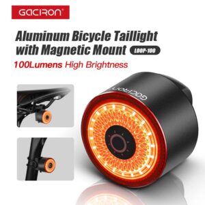 Gaciron-enquêter arrière de frein intelligent pour vélo, LOOP-100, feu arrière de vélo, montage magnétique pour tube de dégager, lampe de vélo étanche