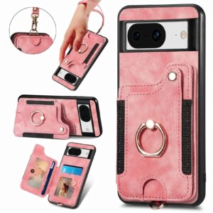Étui portefeuille en cuir avec porte-bague pour Google Pixel 8 Pro 7 7A 6 SnapMagnetic, support de déclinaison, poudres RFID, sac de poche, housse à sangle