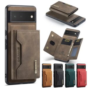 Étui de téléphone portefeuille de luxe pour Google Pixel 8, 7, 6 Pro, couverture arrière en cuir à rabat magnétique