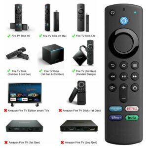 Télécommande de remplacement vocale L5B83G, compatible avec Amazon Fire TV Stick 2e/merveilleuse génération/Lite/4K Fire TV merveilleuse génération