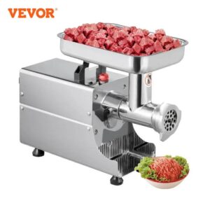 VEVOR Hachoir à Viande Électrique 80-250 kg/H 450-1100 W Broyeur à Viande Commercial Inox Appareil Domestique Restaurant Cuisine