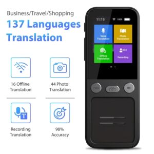 Machine de Traduction Vocale Intelligente Instantanée Portable T16, Statique, 138 Langues, en Temps Réel, Hors Ligne