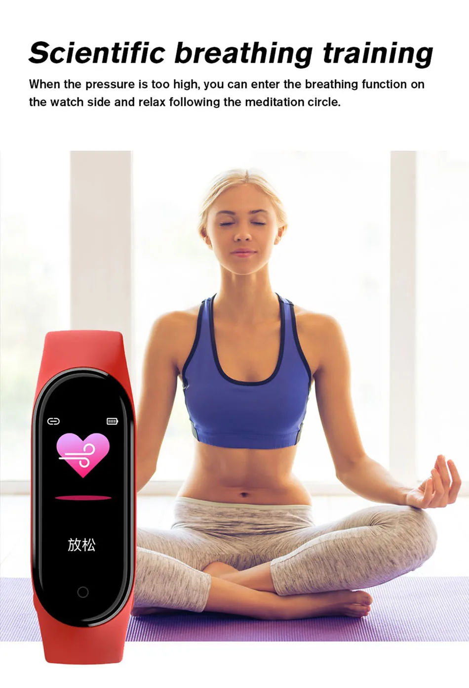 Montre connectée M6 pour hommes et femmes, bracelet de sport multifonction étanche, moniteur de fréquence cardiaque et de pression artérielle