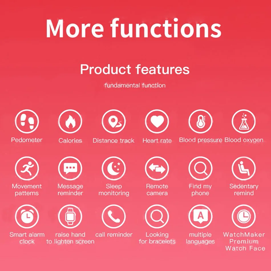 Montre connectée M6 pour hommes et femmes, bracelet de sport multifonction étanche, moniteur de fréquence cardiaque et de pression artérielle