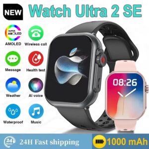 Montre Ultra 2 SE hommes femmes 1000mAh AMOLED fréquence cardiaque 100 + Sport Bluetooth appel GPS piste étanche montre intelligente pour IOS Android