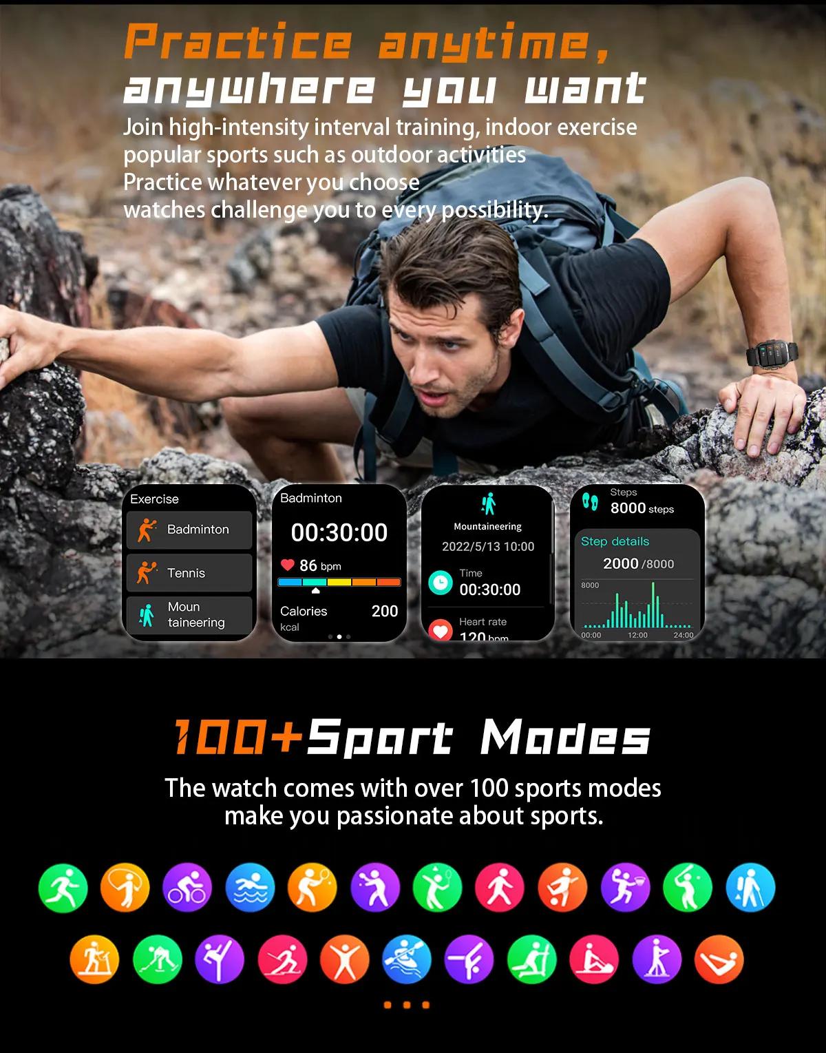 LIGE-Montre intelligente étanche pour homme, mode touriste, bracelet de sport en plein air, appel Bluetooth, musique, allergique, Android, IOS, boîte, 5.2