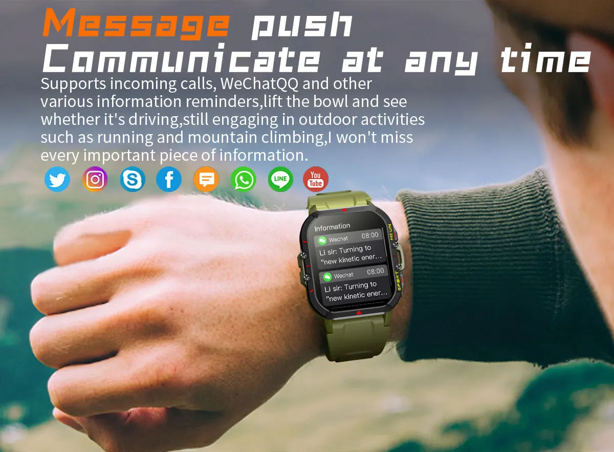 LIGE-Montre intelligente étanche pour homme, mode touriste, bracelet de sport en plein air, appel Bluetooth, musique, allergique, Android, IOS, boîte, 5.2