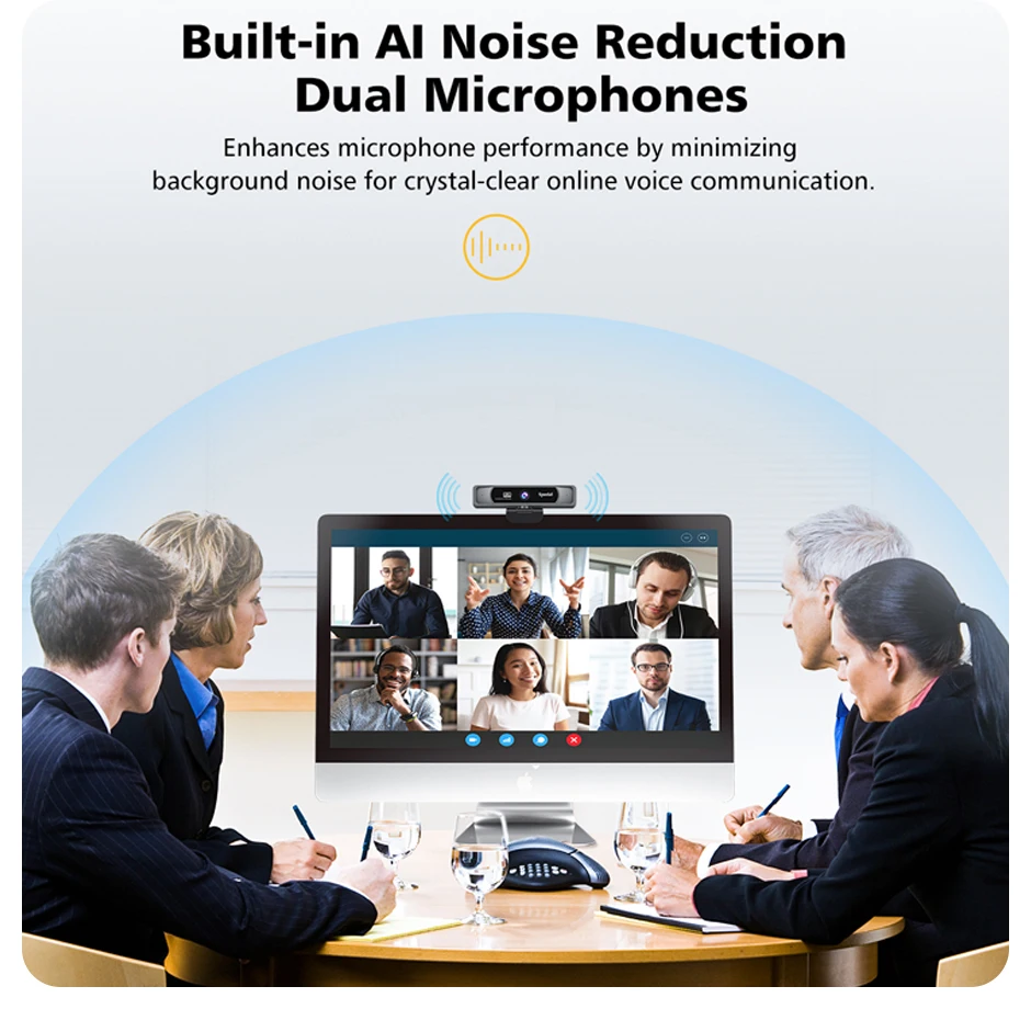 Spedal 931 HD 4K 30Fps 120 Grand Angle Webcam Avec Microphone Télécommande Streaming PC Conférence Windows Mac Linux