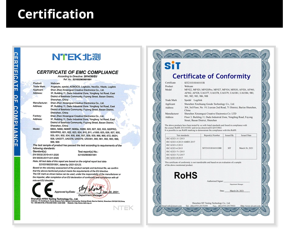 Spedal 931 HD 4K 30Fps 120 Grand Angle Webcam Avec Microphone Télécommande Streaming PC Conférence Windows Mac Linux