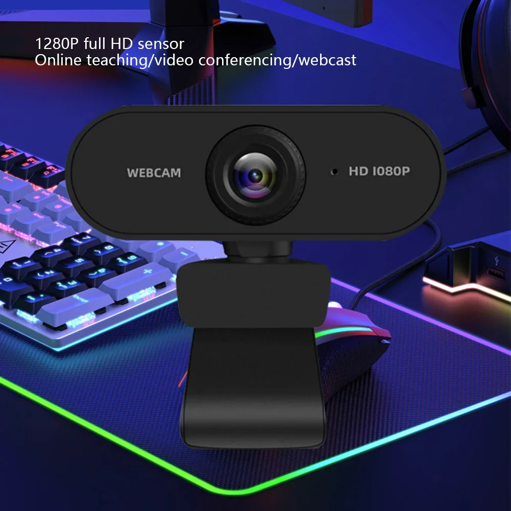 Micro webcam 4K pour ordinateur, mini webcam pour PC, diffusion en direct, caméra Web FHD 1080P pour réunion de travail avec microphone