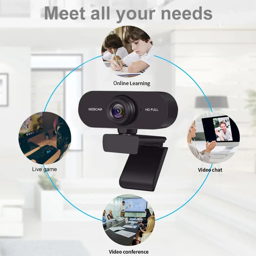 Micro webcam 4K pour ordinateur, mini webcam pour PC, diffusion en direct, caméra Web FHD 1080P pour réunion de travail avec microphone