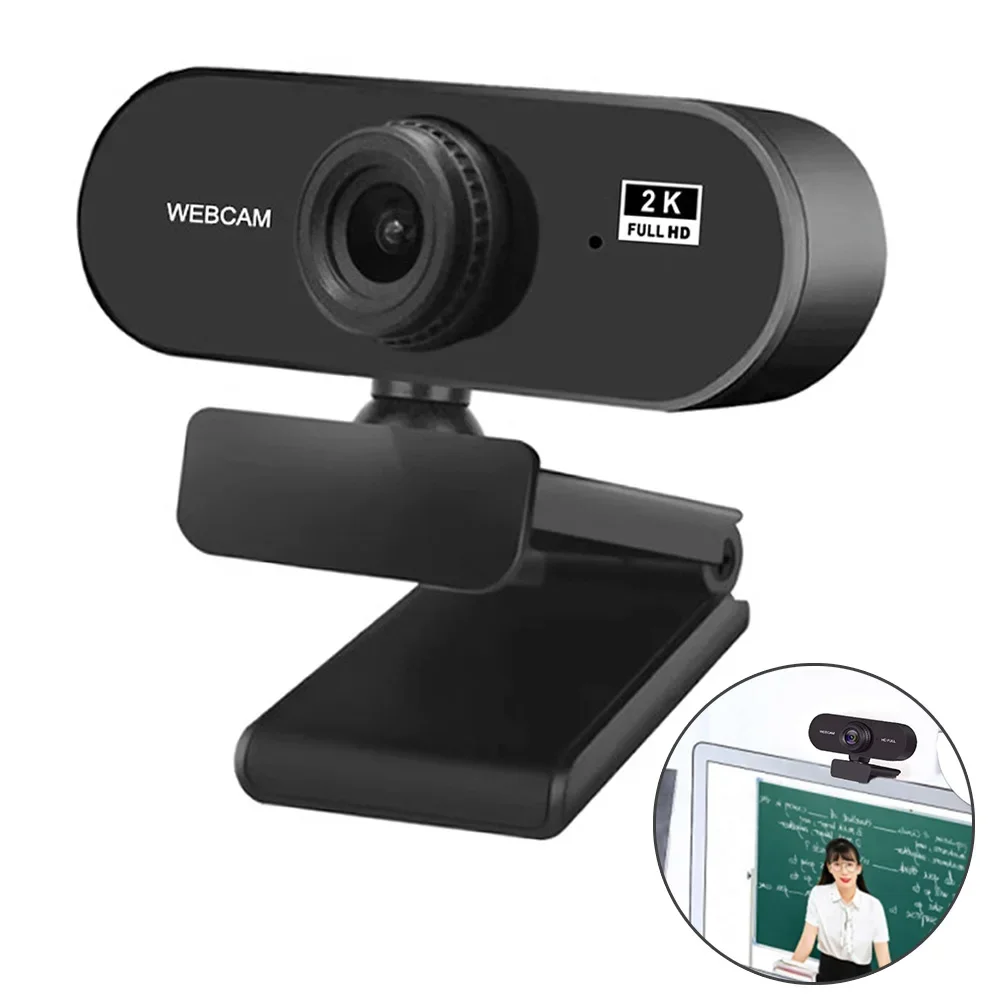 Micro webcam 4K pour ordinateur, mini webcam pour PC, diffusion en direct, caméra Web FHD 1080P pour réunion de travail avec microphone