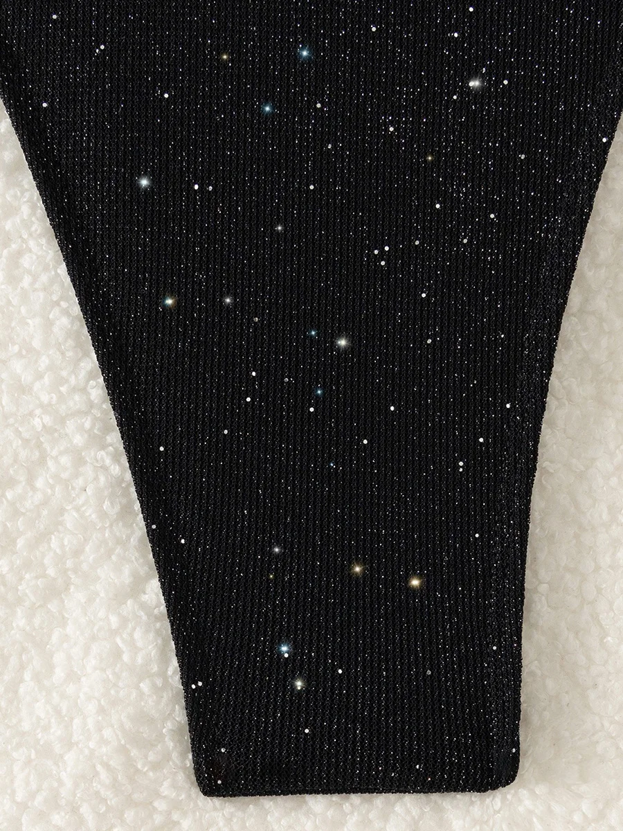 Brillant scintillant licou à bretelles Bikini 2025 coupe haute Bikinis femme maillot de bain femmes maillots de bain deux pièces Bikini ensemble maillot de bain