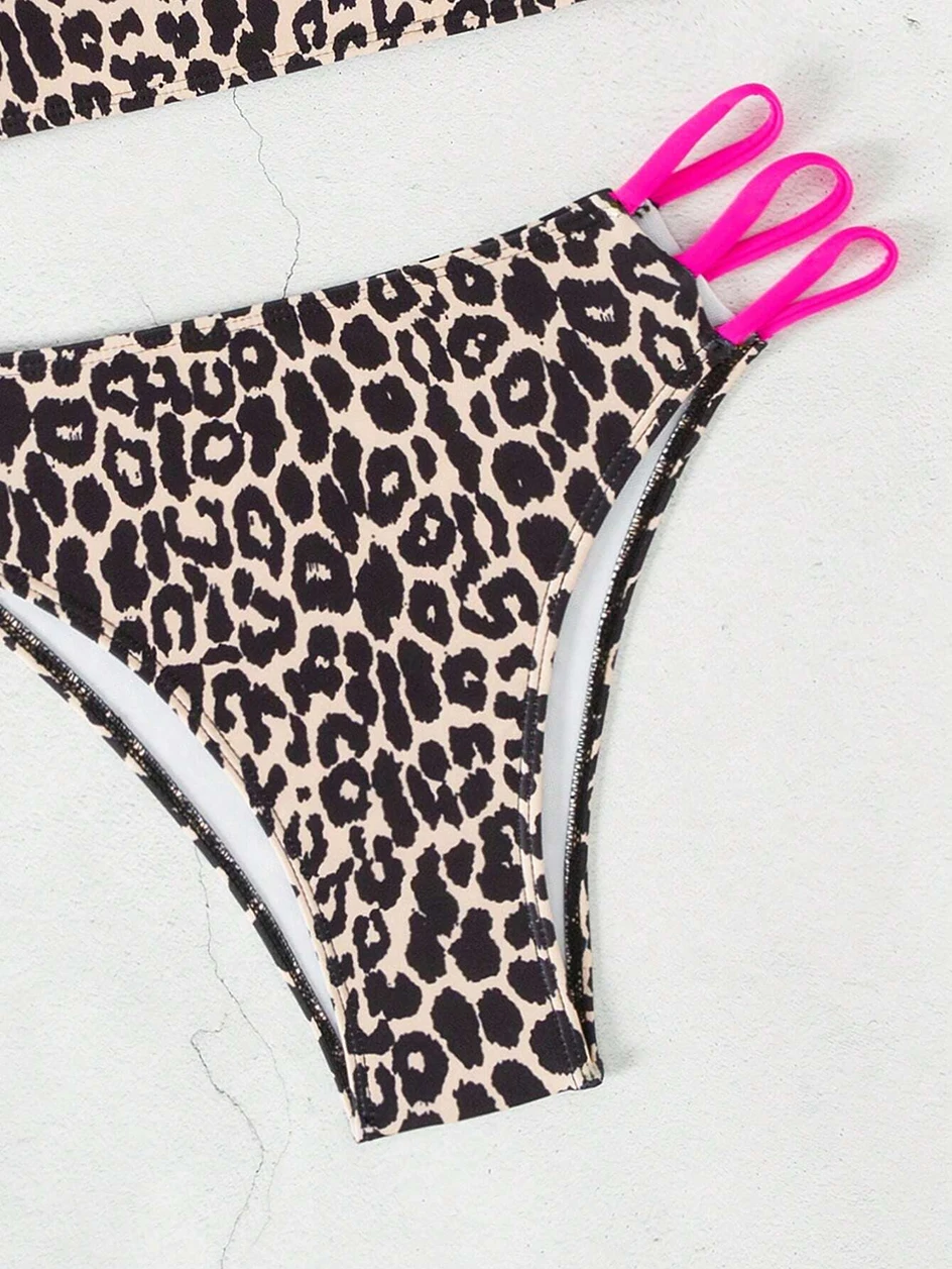 Sexy léopard Micro Bikini 2025 femmes maillot de bain maillot de bain pour femme taille haute Bikinis ensembles brésilien Bandeau vêtements de plage maillot de bain